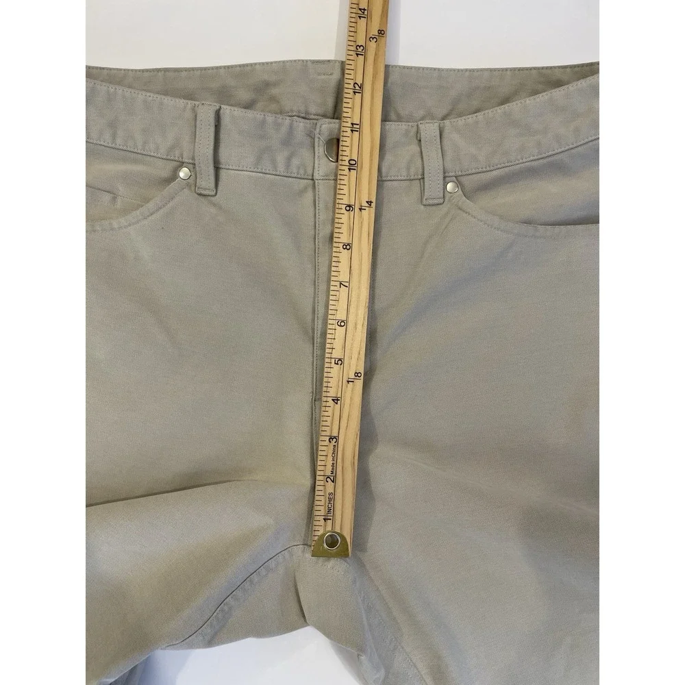 Lululemon ABC Pant Men 36x26‎ Beige Tapered 5 Pocket Commuter Golf Relaxed Fit